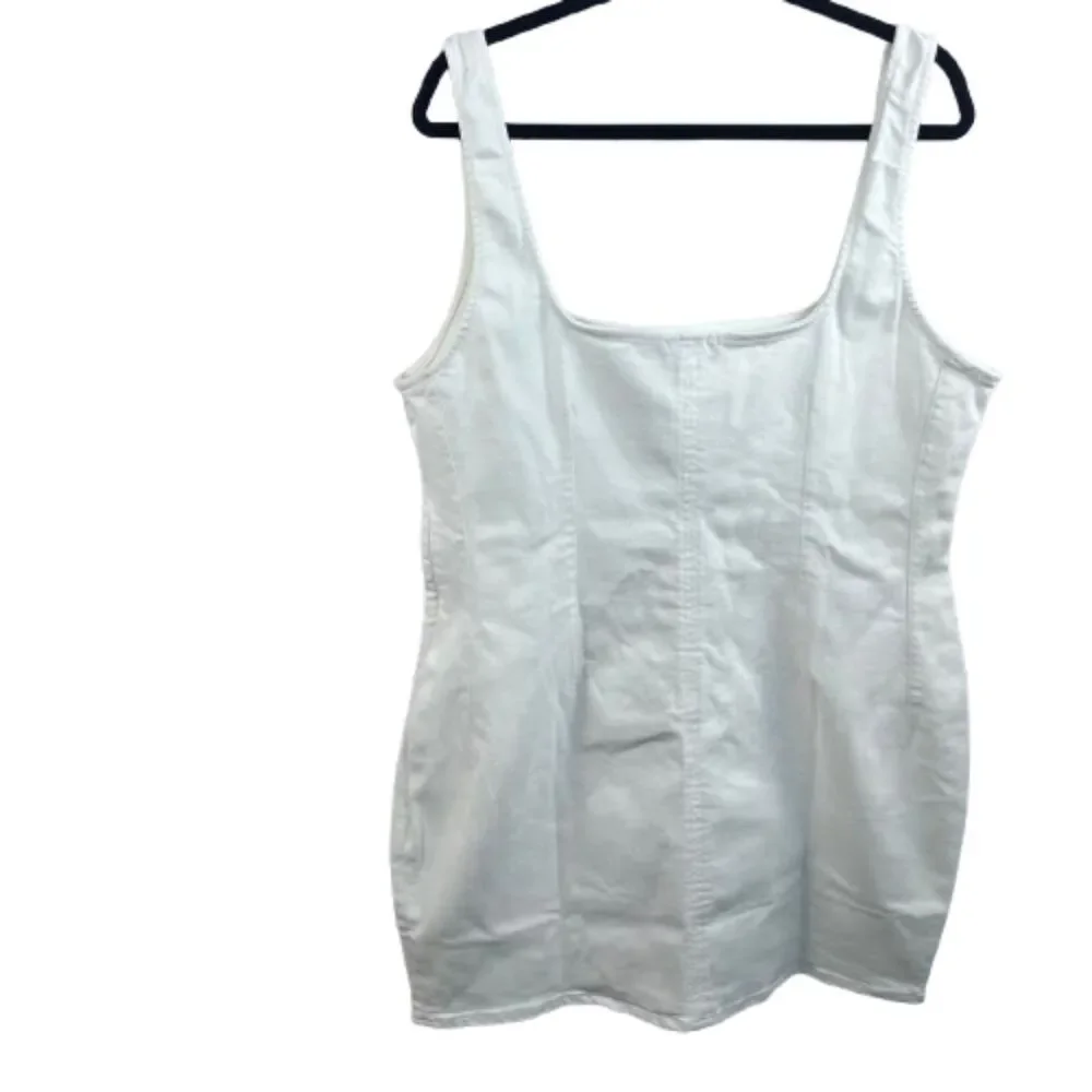 Good American NWT Cotton Blend Cloud White Structured Sleeveless Dress 3XL-$149